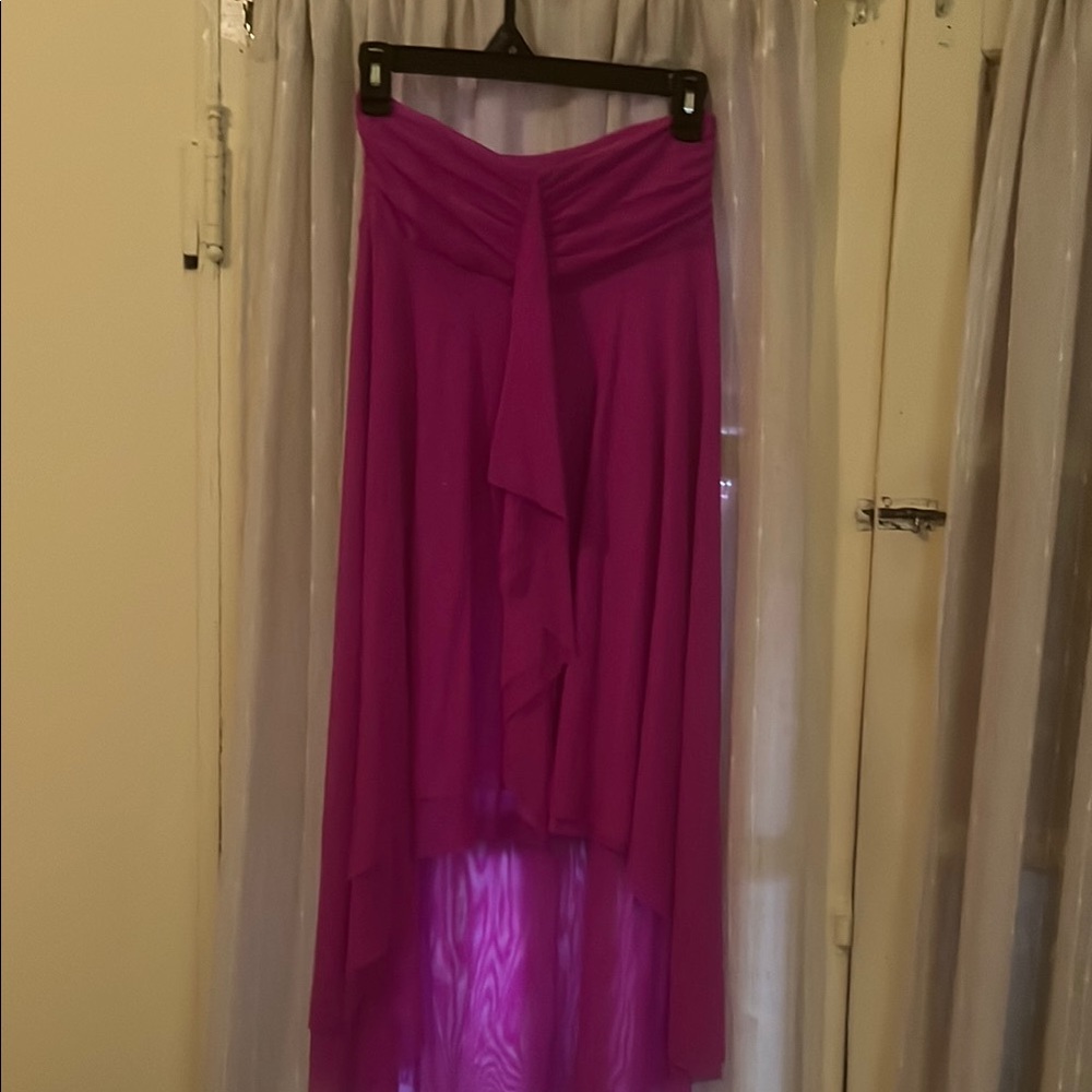 VENUS Pink High-Low Midi Skirt for Cocktail